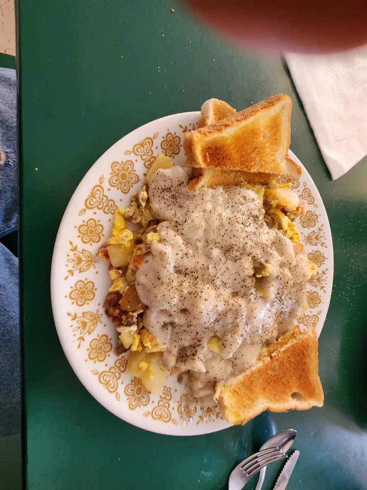 Everything on a Plate Covered in Gravy